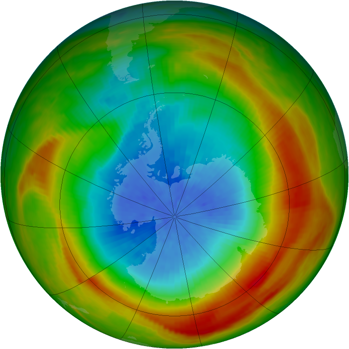 Antarctic ozone map for 08 October 1981